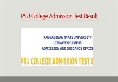 College Admission Test Results .
